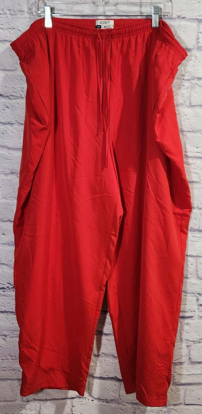 Koret Woman Sport Red Drawstring Waist Lined Sweatpants 22W Plus Lightweight